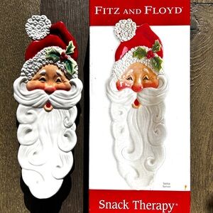 Fitz and Floyd Santa Snack Server